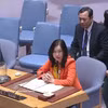 La vice-ministre vietnamienne des Affaires étrangères, Le Thi Thu Hang, au débat public de haut niveau du Conseil de sécurité des Nations unies sur la sécurité maritime, tenu le 27 avril (heure de New York). Photo: VNA