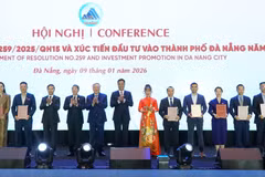 Remise des certificats d'adhésion au Centre financier international du Vietnam à Da Nang. Photo : VNA
