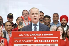 Le Premier ministre canadien Mark Joseph Carney s'exprime à Ottawa après la victoire de son Parti libéral aux élections générales, le 29 avril 2025. Photo : Kyodo/VNA
