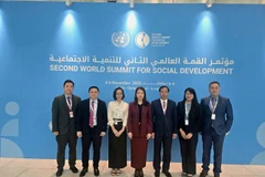 La délégation vietnamienne au deuxième Sommet mondial pour le développement social. Photo: VNA