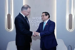 Le Premier ministre Pham Minh Chinh (droite) a rencontré le président polonais Andrzej Sebastian Duda à l'occasion de sa participation au Forum économique mondial (WEF) dans la ville de Dalian, province du Liaoning, en Chine, le 25 juin 2024. Photo : VNA