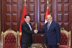 Le président vietnamien Luong Cuong (gauche) et le président du Sénat égyptien, Abdel-Wahab Abdel-Razeq. Photo: VNA