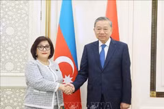 Le secrétaire général du Parti communiste du Vietnam (PCV), Tô Lâm, et la présidente de l'Assemblée nationale d'Azerbaïdjan, Sahiba Gafarova. Photo: VNA