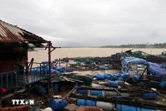 Les inondations ont gravement endommagé les cages d'aquaculture de la commune de Xuan Canh, province de Dak Lak. Photo : VNA