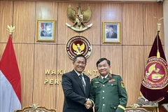 Le général de corps d'armée Hoang Xuan Chien, vice-ministre vietnamien de la Défense (droite) et le ministre indonésien de la Défense, Sjafrie Sjamsoeddin. Photo: VNA 