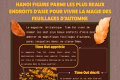 Hanoï figure parmi les plus beaux endroits d'Asie pour vivre la magie des feuillages d'automne