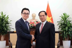 Le vice-Premier ministre et ministre des Affaires étrangères, Bui Thanh Son (droite), et le secrétaire d’État cambodgien, Ung Rachana. Photo: VNA