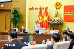 Le président de l'Assemblée nationale, Tran Thanh Man, prend la parole lors d'une réunion du Comité permanent de l'Assemblée nationale. Photo : VNA
