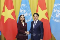 Le président Luong Cuong et Mme Pauline Tamesis, coordinatrice résidente des Nations Unies (ONU) au Vietnam. Photo: VNA