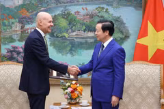 Le vice-Premier ministre vietnamien Tran Hong Ha (droite) et l’ambassadeur des Pays-Bas au Vietnam, Kees van Baar. Photo: VNA