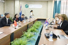 La réunion le 4 mars entre la ministre cubaine du Commerce intérieur, Betsy Díaz Velázquez, et l'ambassadeur du Vietnam à Cuba, Le Quang Long. Photo: VNA