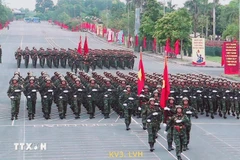 Entraînement pour le défilé militaire du 2 septembre. Photo : VNA