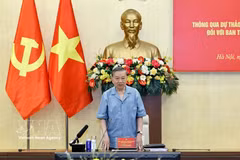 Le secrétaire général du Parti communiste du Vietnam (PCV) et président To Lam à la réunion. Photo: VNA