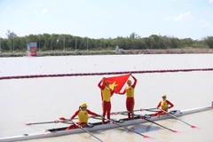 En aviron, le Vietnam a confirmé sa suprématie en terminant premier au classement de la discipline avec quatre ors, une argent et une bronze, dépassant les objectifs fixés. Photo: VNA