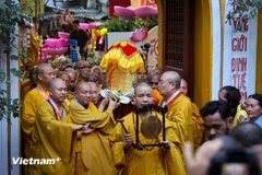 Les reliques du Bouddha ont été conservées à la pagode Quan Su du 13 au 16 mai. Photo : Vietnam+
