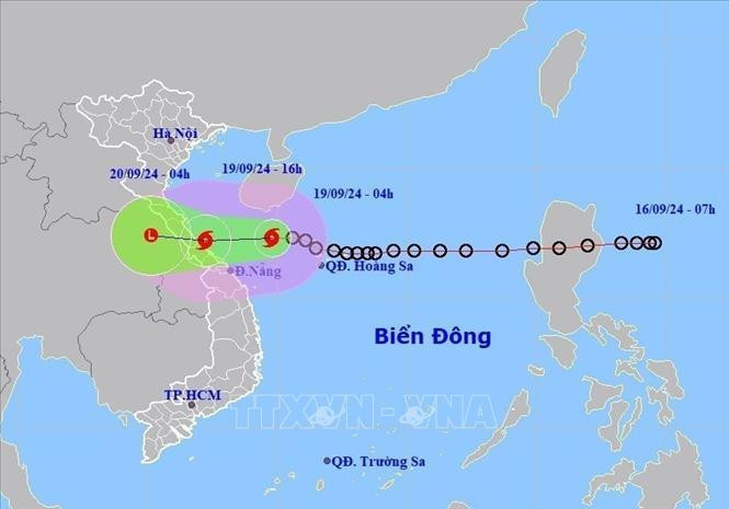 Direction de déplacement de la 4e tempête à entrer au Vietnam cette année. Photo : VNA