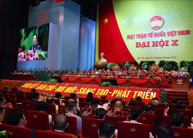Le 10e Congrès national du Front de la Patrie du Vietnam. Photo: VNA