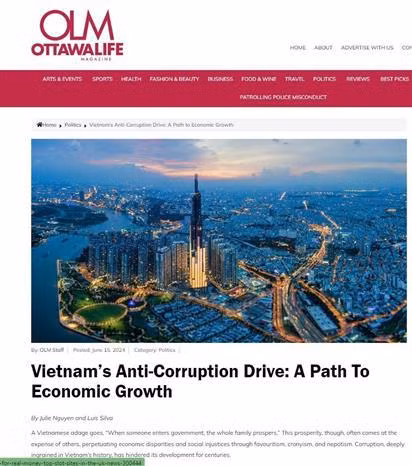 Des experts canadiens apprécient les efforts du Vietnam dans sa lutte contre la corruption. Photo: VNA