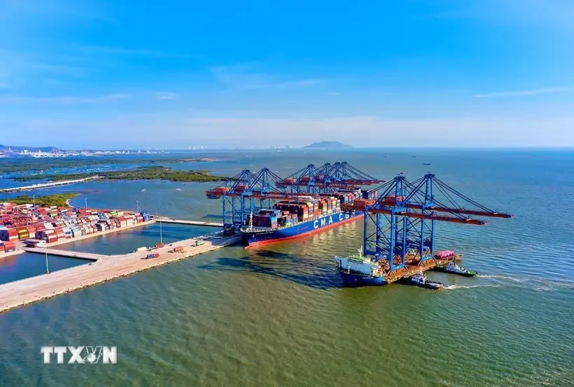 Les activités d'import-export au port en eau profonde de Gemalink. Photo : VNA
