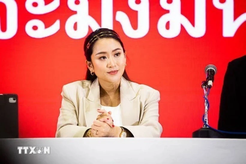 Paetongtarn Shinawatra s'exprime lors d'une conférence de presse tenue à Bangkok, Thaïlande, le 15 mai 2023. Photo: Getty Images/VNA