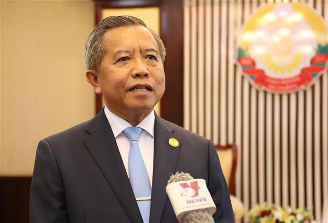 Le ministre lao des Technologies et des Médias et président de l'Association d'amitié Laos-Vietnam, Boviengkham Vongdara. Photo: VNA