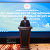 Le vice-ministre égyptien des Affaires étrangères, Mohamed Abou Bakr Saleh s'exprime lors de la cérémonie. Photo: VNA