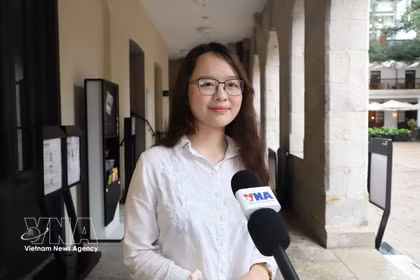 Nguyen Mai Khanh Chi, étudiante de l’Université de Hong Kong. Photo: VNA