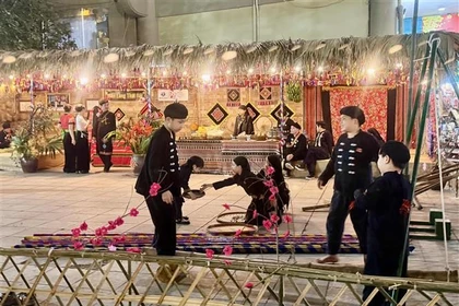 Espace dédié à la culture du peuple Tay de Thai Hai à la Fête printanière de l'Année du Cheval 2026. Photo: VNA