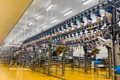 Une chaîne de production de pointe à l’intérieur d’une unité de transformation avicole. Photo: VNA