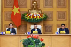 Le Premier ministre vietnamien, Pham Minh Chinh préside une rencontre avec des représentants des entreprises européennes. Photo: VNA