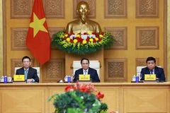 Le Premier ministre vietnamien, Pham Minh Chinh préside une rencontre avec des représentants des entreprises européennes. Photo: VNA