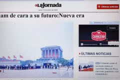 L'article publié sur La Jornada, principal quotidien de gauche du Mexique. Photo: VNA