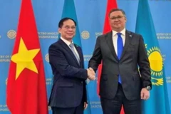 Le vice-PM et ministre des Affaires étrangères Bui Thanh Son et son homologue kazakhe Murat Nurtleu. Photo: VOV