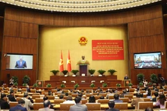 Conférence nationale pour faire le bilan de la mise en œuvre de la Résolution n°18-NQ/TW du 12e Comité central du Parti. Photo: VNA
