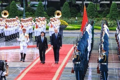 Les deux présidents vietnamien et lituanien, Luong Cuong et Gitanas Nauseda. Photo: VNA