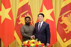 Le président Luong Cuong (droite) et le président sri-lankais, Anura Kumara Dissanayaka. Photo: VNA