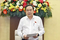 Le président de l'Assemblée nationale Trân Thanh Mân s'exprime lors de la clôture de la 47e réunion du Comité permanent de l'Assemblée nationale. Photo: VNA 