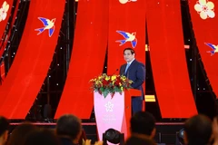 Le Premier ministre Pham Minh Chinh s'exprime lors de la cérémonie. Photo: VNA