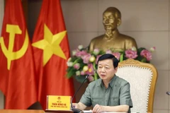 Le vice-Premier ministre Trân Hông Ha s'exprime lors de la réunion. Photo: VNA
