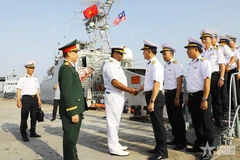 La cérémonie d’accueil du navire 17 se tient au port militaire de Lumut. Photo: qdnd.vn