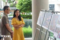Exposition et lancement de deux livres de photos “50 ans de force du Vietnam” et “Ville de la paix – Notre ville”. Photo: VNA