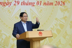 Le Premier ministre Pham Minh Chinh, président du Conseil central d’émulation et de récompense, s'exprime lors de la réunion. Photo: VNA