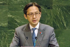 L'ambassadeur Dô Hung Viêt, chef de la Mission permanente du Vietnam auprès de l’ONU, s'exprime lors de la session. Photo: VNA