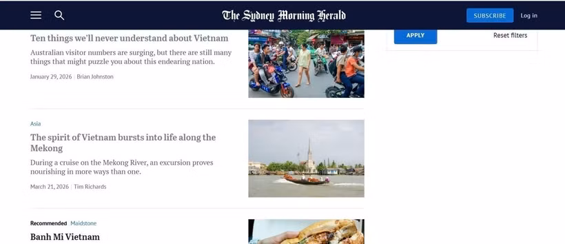 Un média australien met en lumière le charme du Mékong vietnamien. 