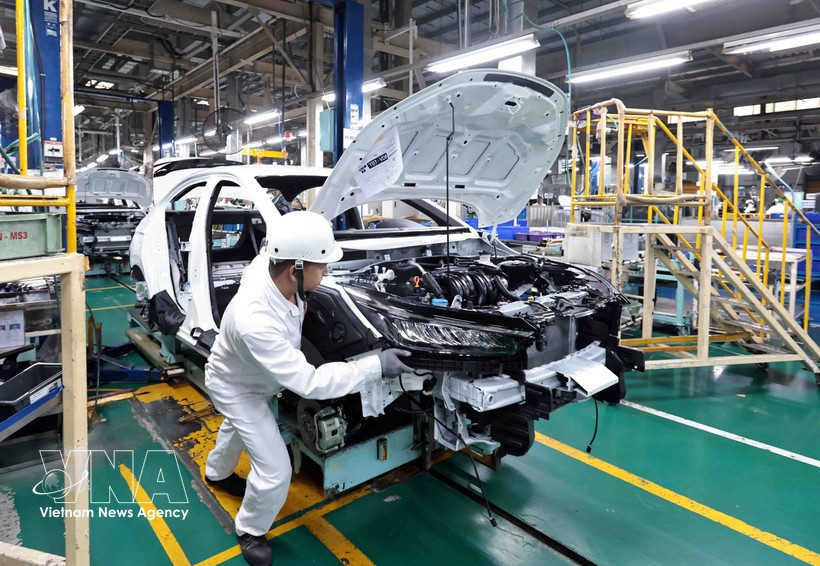 La chaîne de montage automobile de l'usine Honda Phuc Yen dans la province de Phu Tho (Photo : VNA)