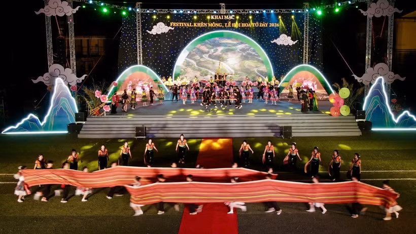 Cérémonie d'ouverture du Festival du khèn Mông – Fête de la fleur To Day 2026. Photo : VNA