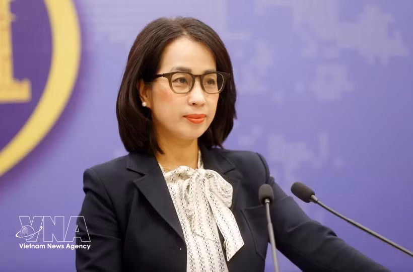 La porte-parole du ministère des Affaires étrangères, Le Thi Thu Hang. Photo : VNA