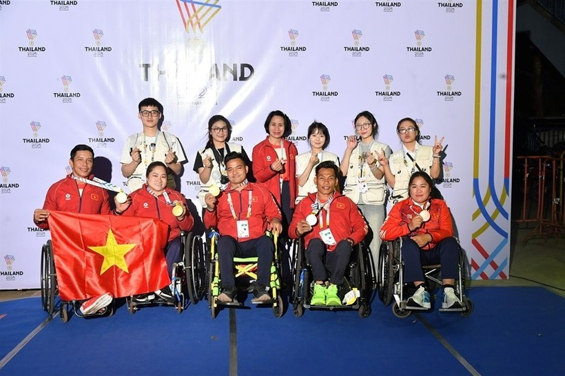 Des athlètes handisport vietnamiens aux Jeux. (Photo : VNA)