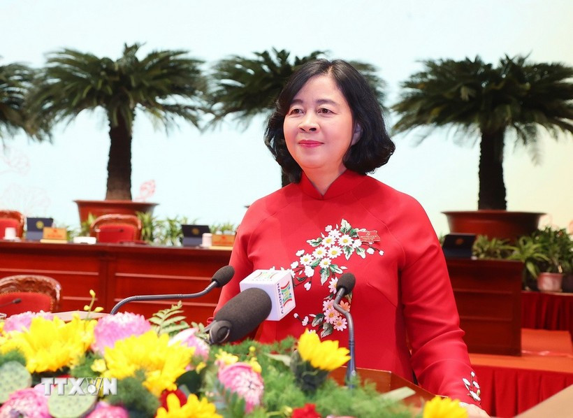 Bui Thi Minh Hoai, membre du Bureau politique, secrétaire du Comité central du Parti et présidente du Front de la Patrie du Vietnam. Photo / VNA