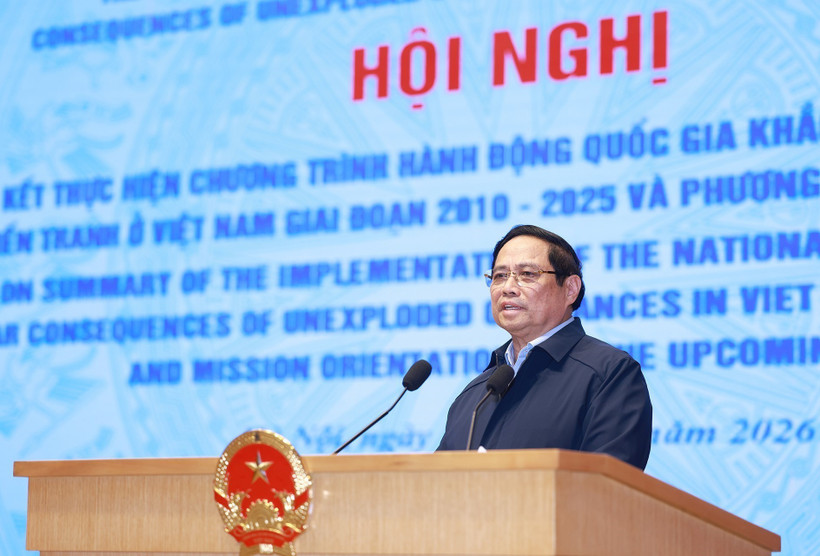 Le Premier ministre Pham Minh Chinh préside la conférence. Photo: VNA